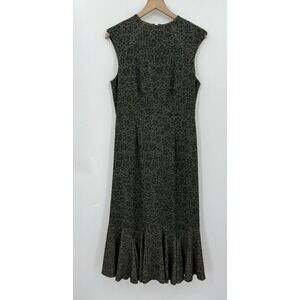 Hutch Anthropologie Dress Womens Green Floral Midi Ruffle Textured Garden Party